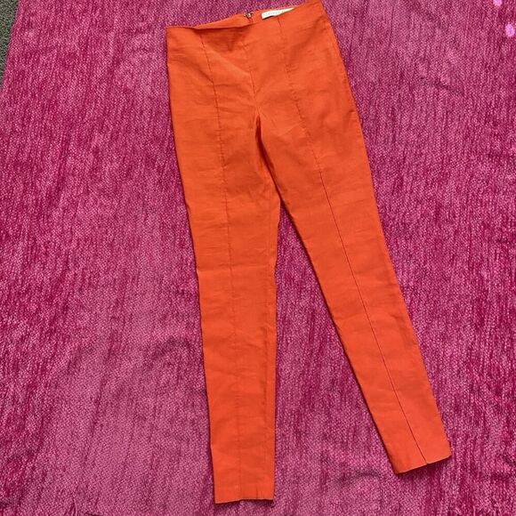 Veronica Beard Honolulu Linen Blend Pants Orange Size 4 - Picture 2 of 12